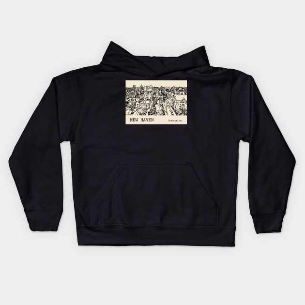 New Haven Connecticut Kids Hoodie by Lakeric